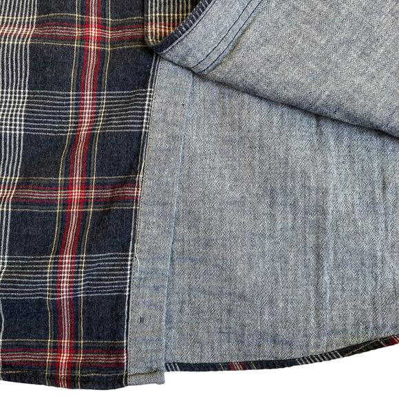 Chaps RL Mens Sz XXL Grey Plaid Button Down Shirt Double Cloth Cotton Casual - Picture 5 of 16